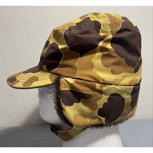 Vintage GORE TEX 3M Thinsulate Duck Camo Hunting Hat Ear Flap Camouflage Cap USA